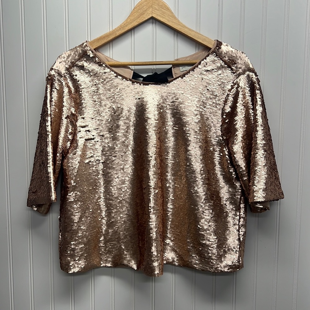 #10 Sequin Blouse in Shimmering Gold NWOT